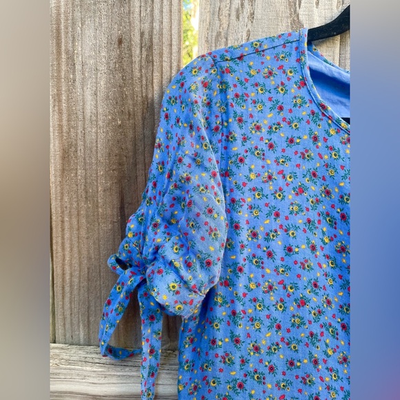 Madewell Tie-Sleeve Tiered Midi Dress in Calico Floral - Picture 5 of 8